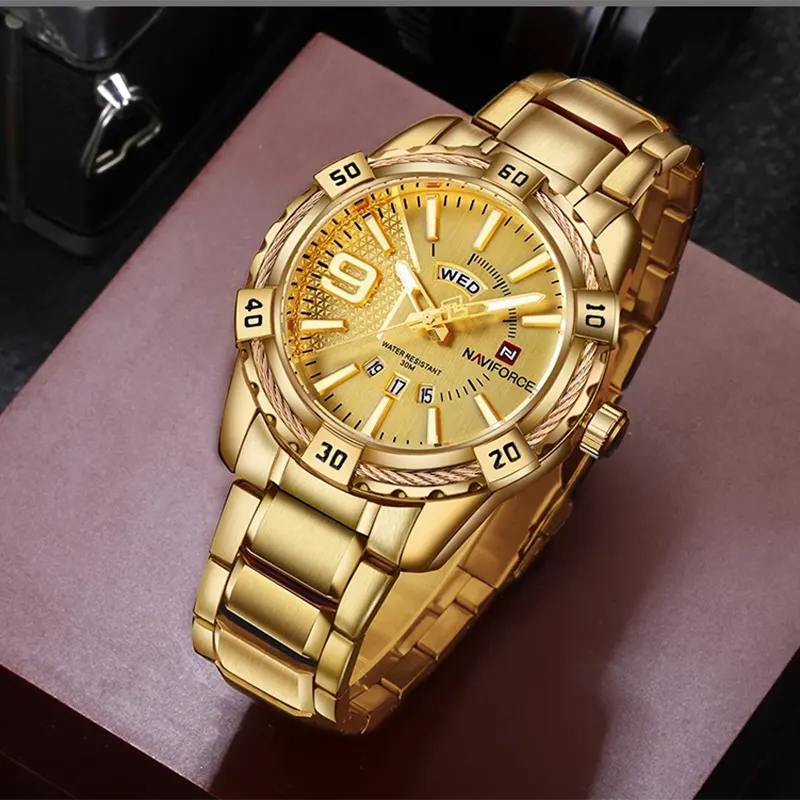 Naviforce Fashion NF9117 Gold Dial Men's Watch